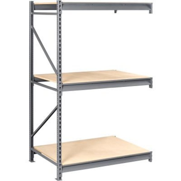 Tennsco Tennsco Bulk Storage Rack, Wood Deck, 72"Wx36"Dx96"H, Add-On, Medium Gray BU-723696PA-MGY